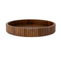 Ribbed Wood Decorative Tray, Walnut Finish, 16.4"
