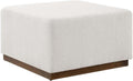 Large 28" Square Boucle Upholstered Upholstered Ottoman