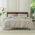 100% Pure Linen Duvet Cover Set King Size 104X90 Inch 3 Pieces (1 Duvet Cover, 2 Pillowcases) Soft and Breathable for All Season with Coconut Button Closure, Suitable for Hot Sleepers