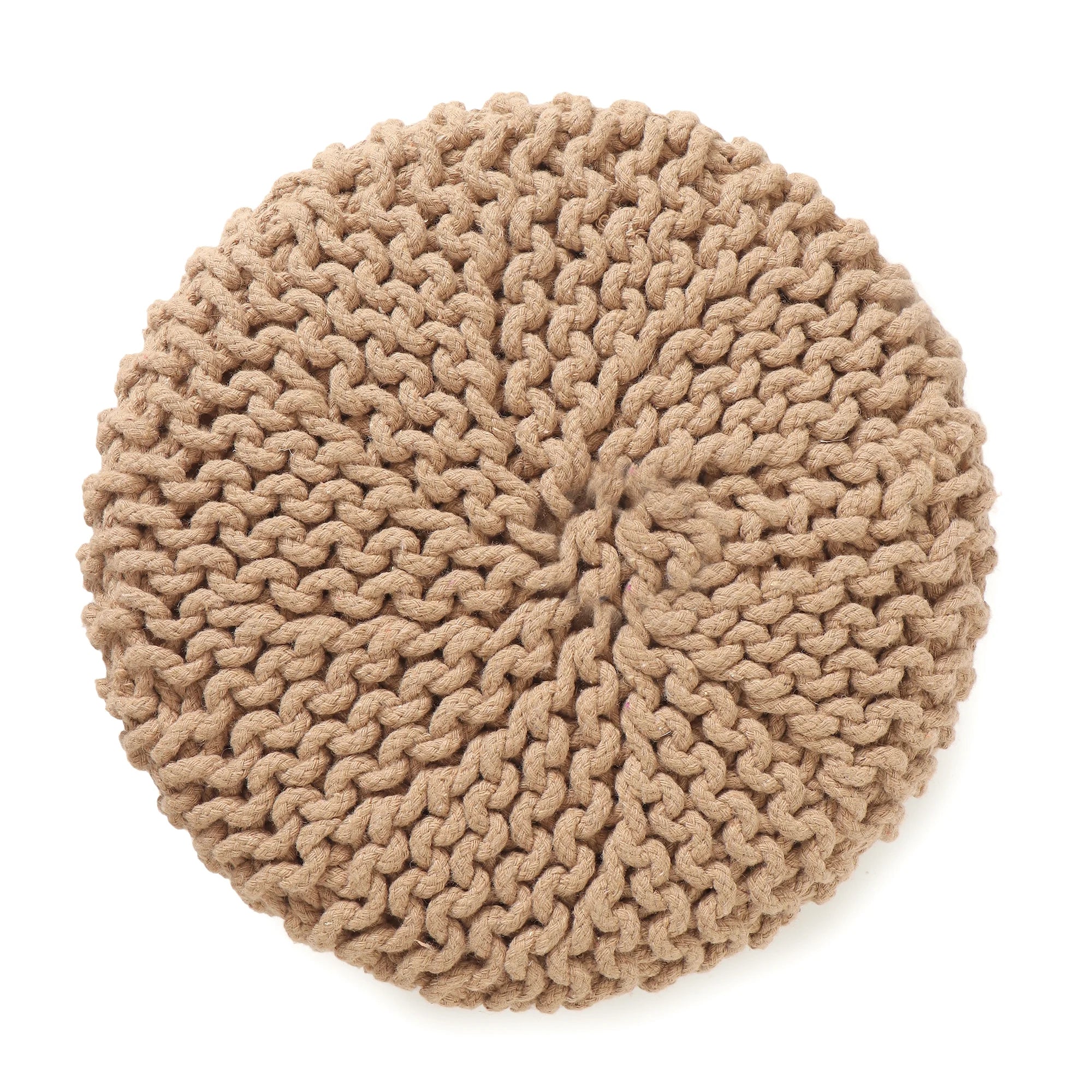 ·  · Cylindrical Hand Knitted Pouf - Foot Stool Ottoman - Cord Boho Pouffe - Cotton round Poof for Home Decor - Living Room - Nursery - Bedroom - Patio (16"X16"X16") - Beige, Set of 2