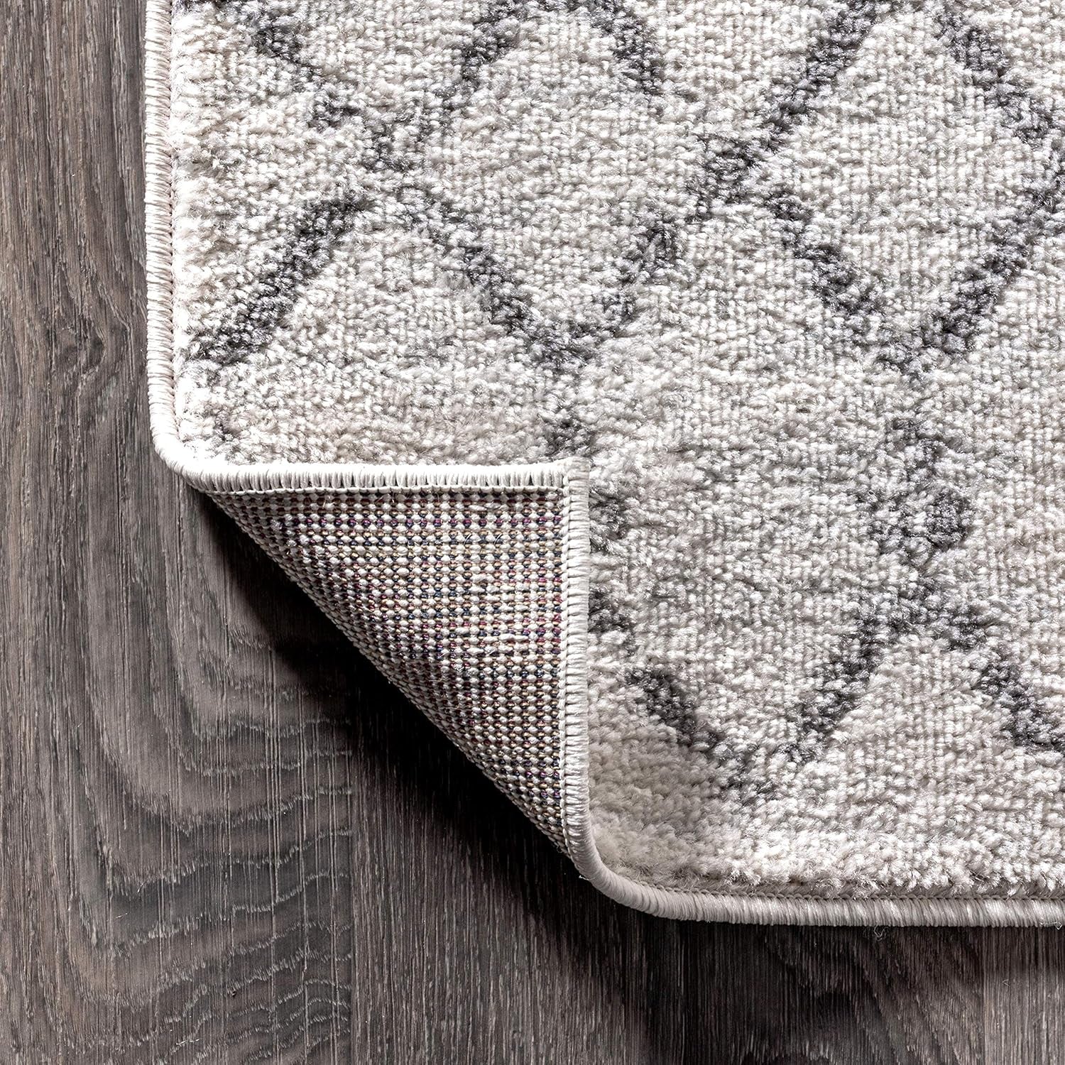 Boho Vintage Diamond Cream/Gray Indoor Area Rug 8X10 Ft, Moroccan Hype for Living Room, Bedroom, Kitchen, Office, Easy-Cleaning, High Traffic, Pet-Friendly, Non-Shedding (MOH101B-8)