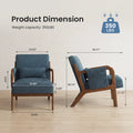 Mid-Century Solid Wood Frame Office Chair Ergonomic Armchair with Lumbar Pillow High Backrest Heavy Capacity for Office