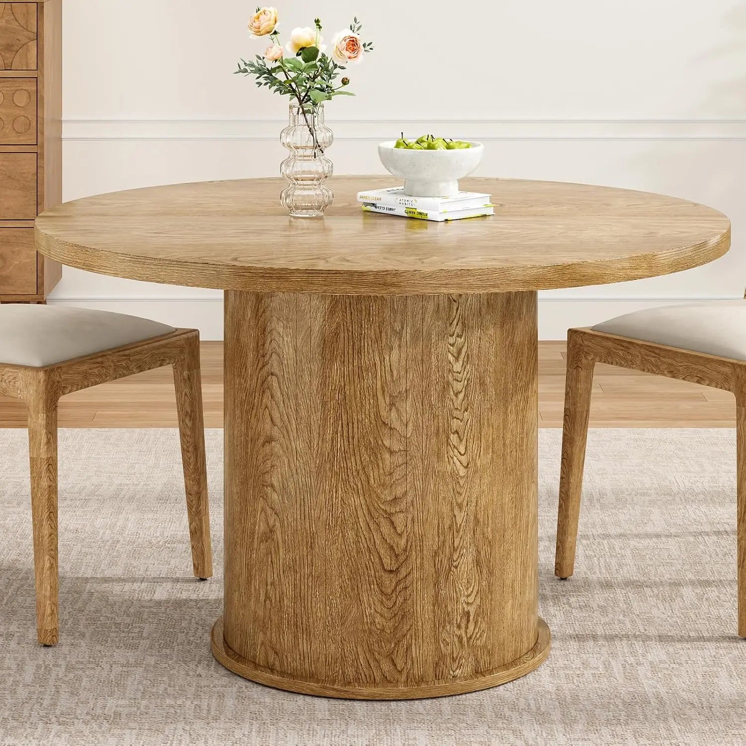 43" round Dining Table for 4 People, Small Space Kitchen Table, Modern Dinner Table with Easy Assembly for Dining Room, Apartment