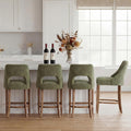 Green upholstered counter stools set of four