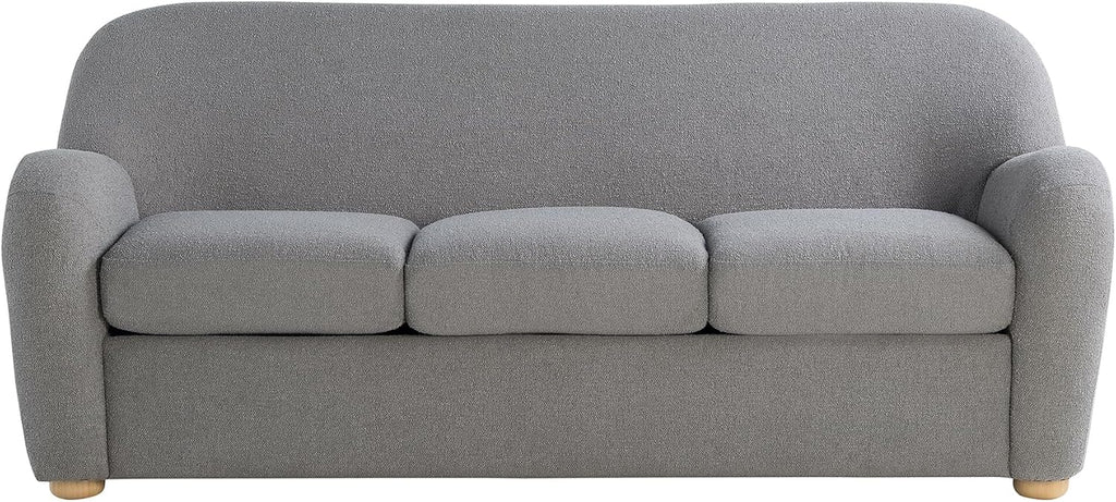 ® Jennifer 76" Sofa, Modern Style, Pocket Coil Comfort, Natural Wood Legs, Boucle Fabric, Gray