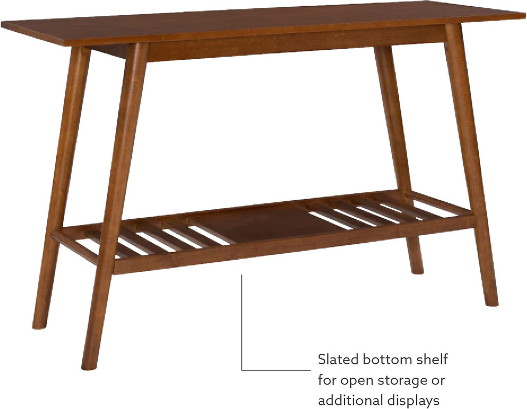 Melissa Mid-Century Modern Walnut Console Table