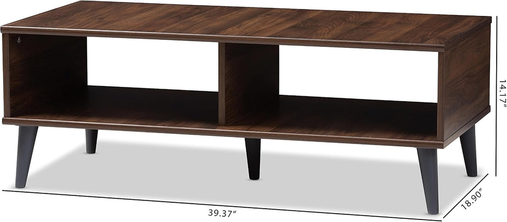Piotr Coffee Table, Walnut Brown/Dark Gray
