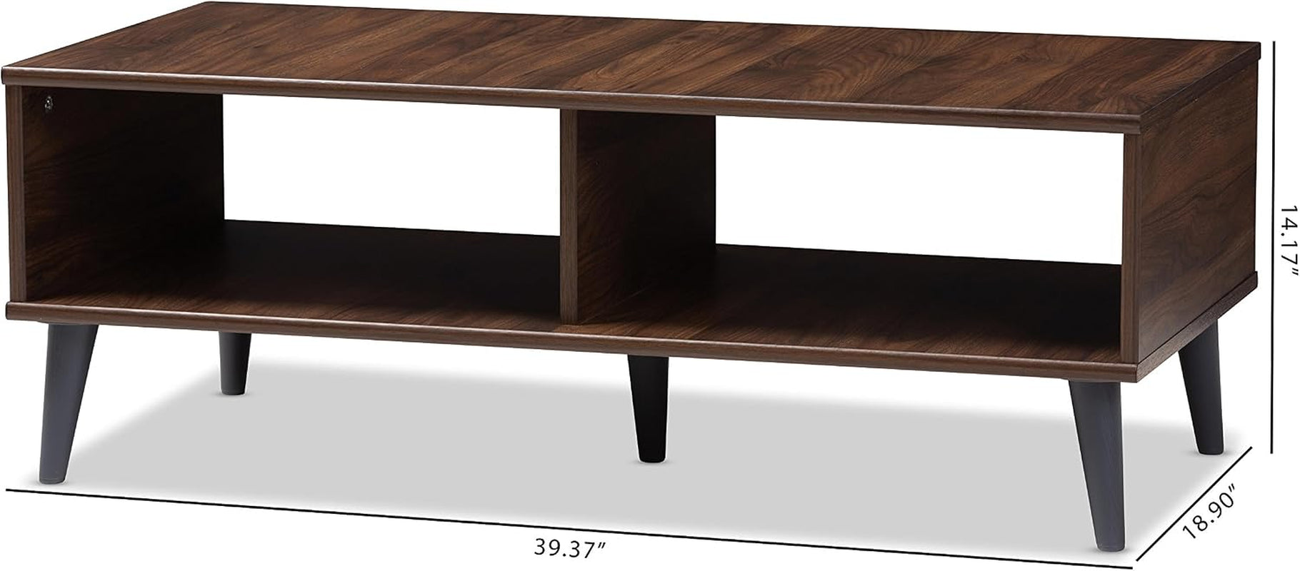Piotr Coffee Table, Walnut Brown/Dark Gray