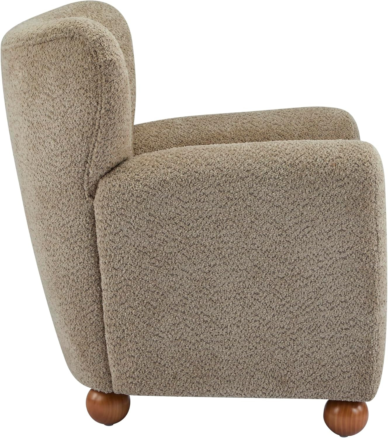 Light brown wingback accent chair