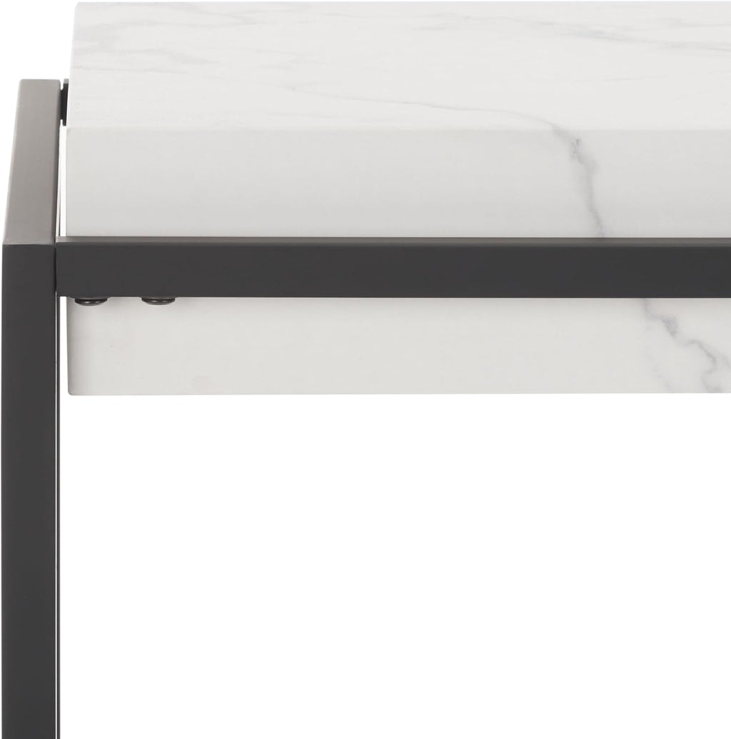 SAFAVIEH Home Collection Edgefield White Marble/Black Console Table