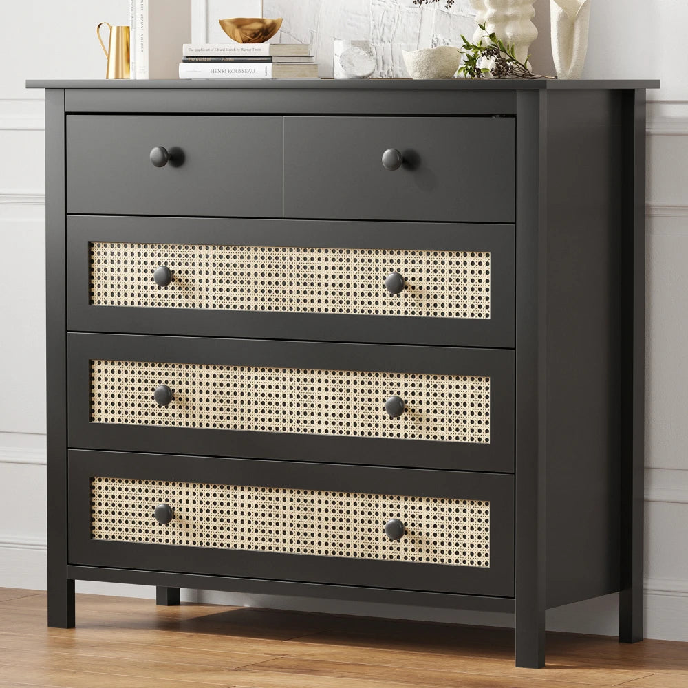 Simple Sideboard Buffet Cabinet with 4 Drawers,Modern Wooden Console Cabinet for Kitchen,Living Room, Dining Room, Hallway