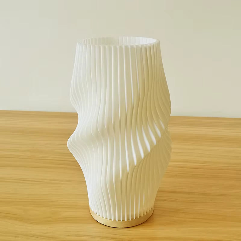 French Cream Style 3D Desk Lamp Ins Internet Red Pleated Bedroom Bedside Lamp Study Coffee Shop Card Seat Atmosphere Lamp