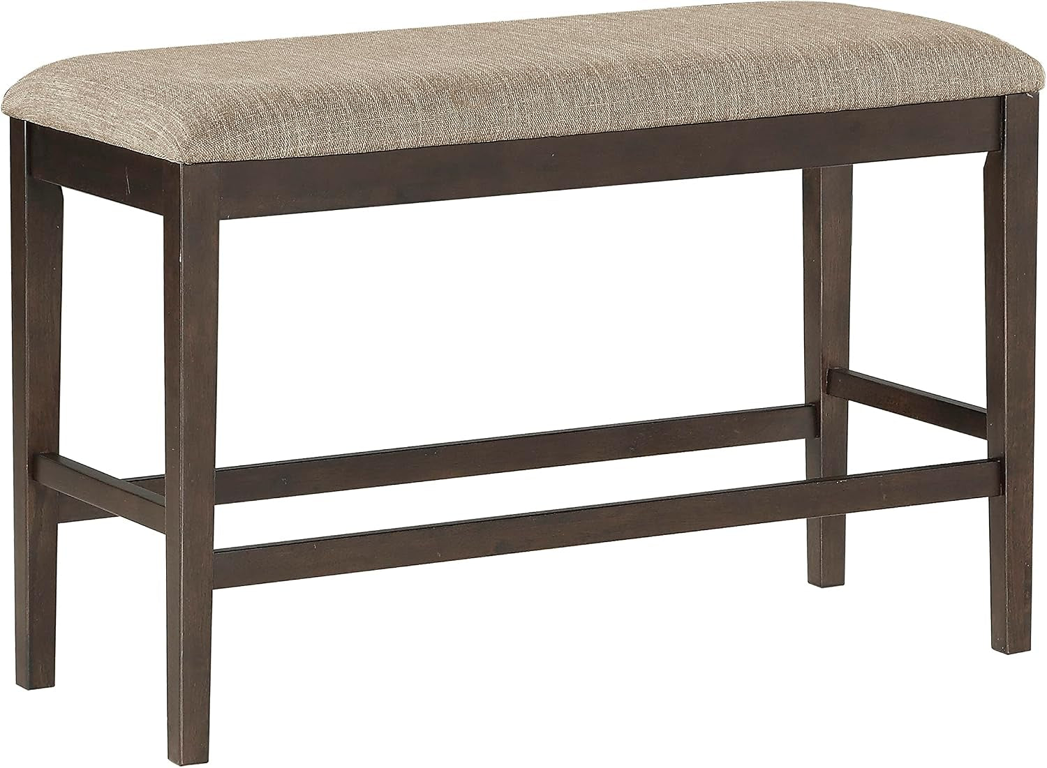 Baronscourt Farmhouse Small Entryway Bench - 39 Inch, Upholstered Counter Height Solid Wood Frame, Padded Top, Easy Assembly , 26"Seat Height, Farmhouse End of Bed Bench for Bedroom,Dark Brown