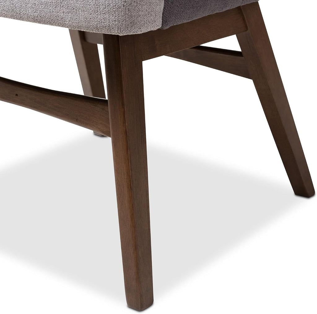 Monte Mid-Century Armchair Two-Tone Grey Fabric Armchair