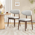 Upholstered solid wood dining chairs set of two