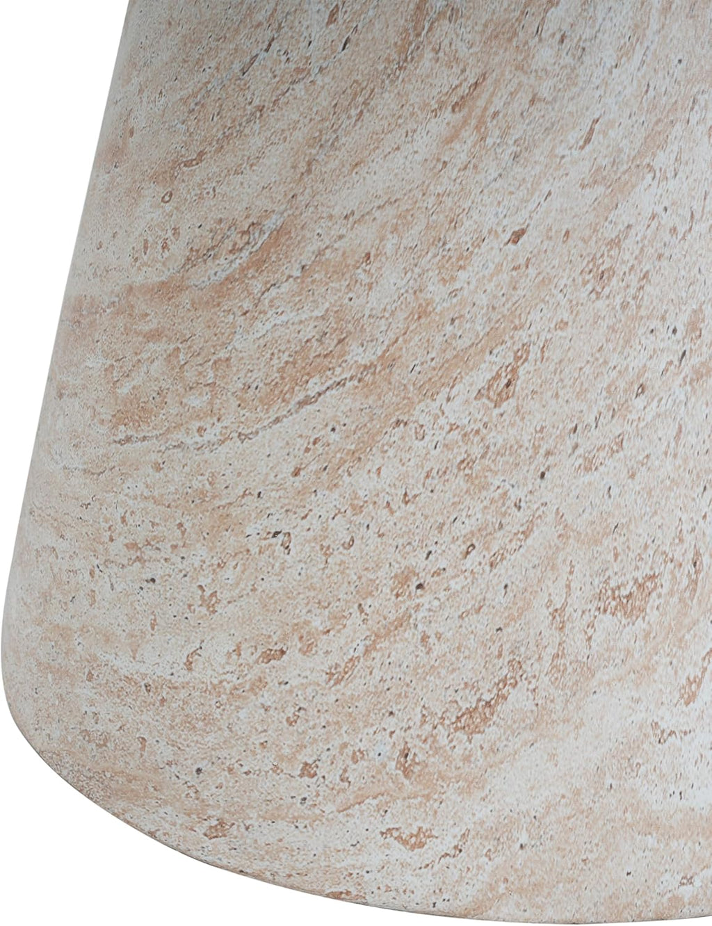 Jaym 20.5" H Indoor Outdoor Accent Side Table, Patio Decorative End Table, round Top Lightweight Concrete Garden Stool for Patio Balcony & Garden Decor, Travertine
