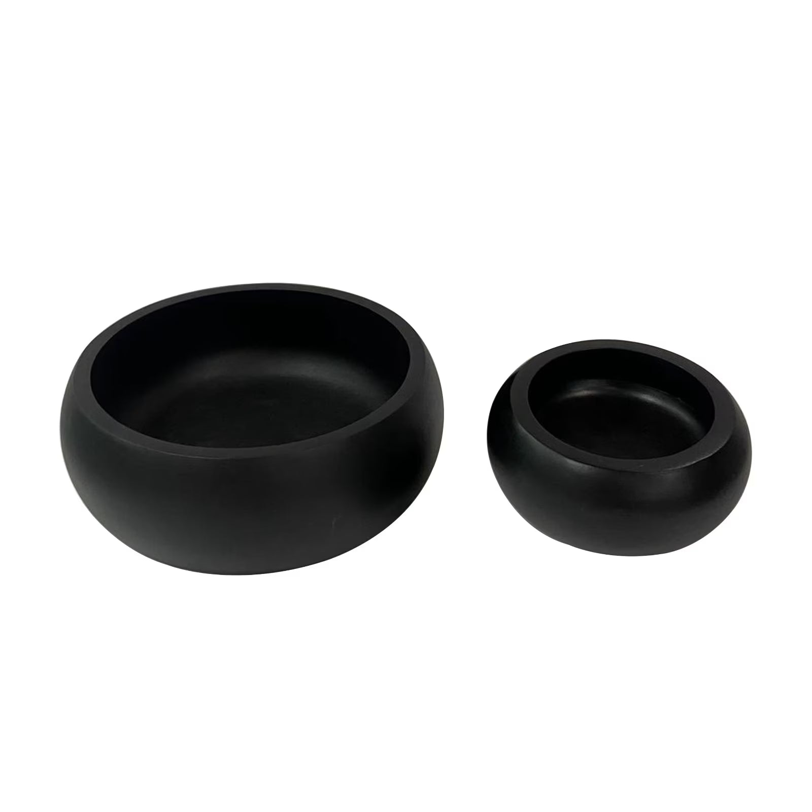 Small Wood Serving Bowl, Black, 2-Pack