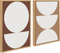 Sylvie Earthy Boho Geometric Brown and Terra Cotta Framed Canvas Wall Art Set by the Creative Bunch Studio, 2 Piece Set 18X24 Natural, Neutral Modern Abstract Wall Art Décor Set