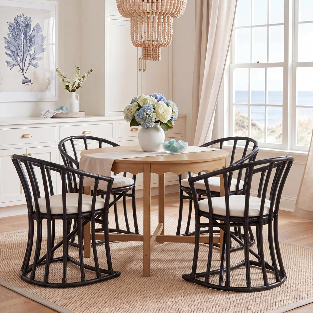 Safavieh Home Collection Bates Black Rattan Accent Chair with Cushion