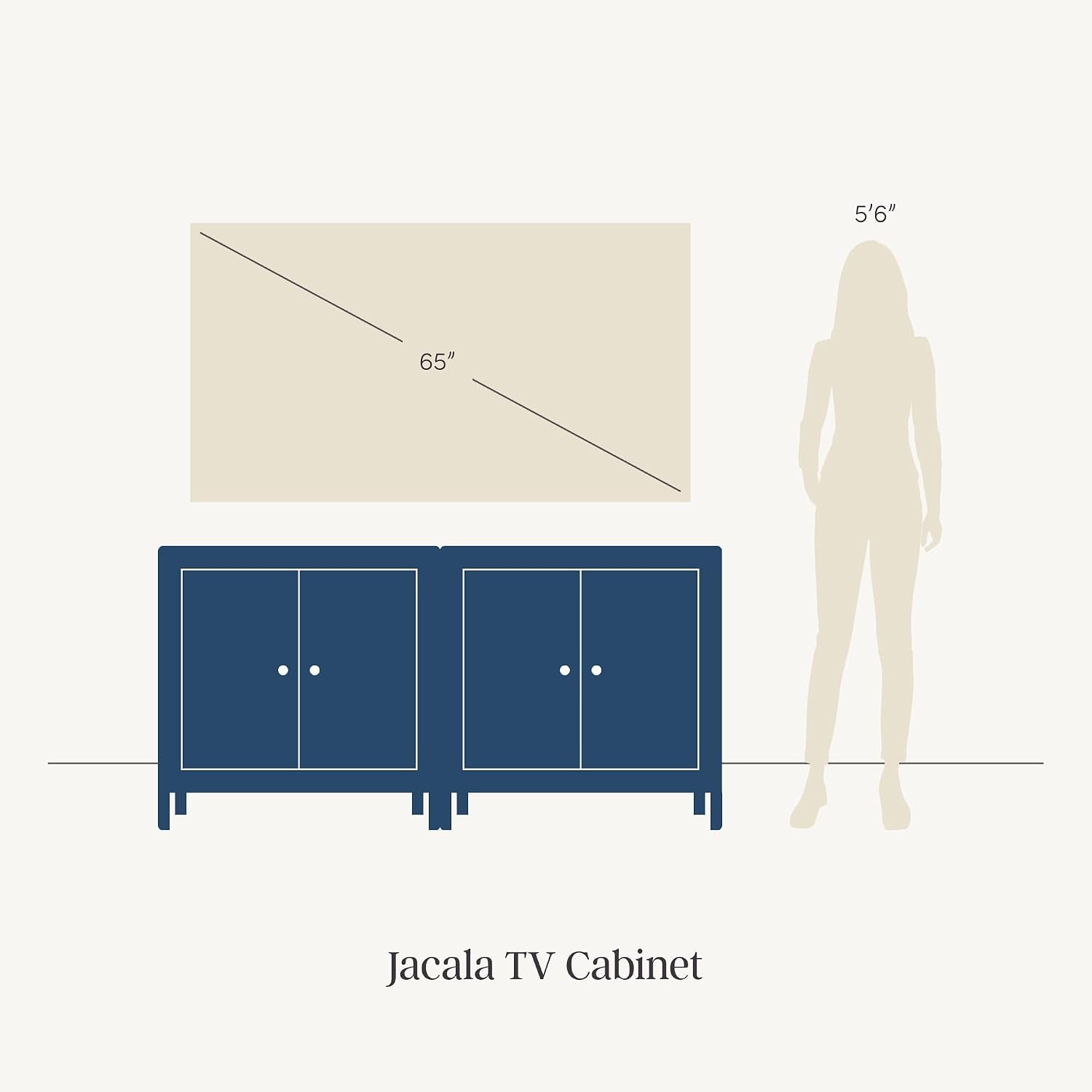 Nathan James Jacala Mid Century Modern Media Console Cabinet or TV Stand, Entryway Storage Cabinet with Doors and Wood Frame, Raw Oak, Set of 2