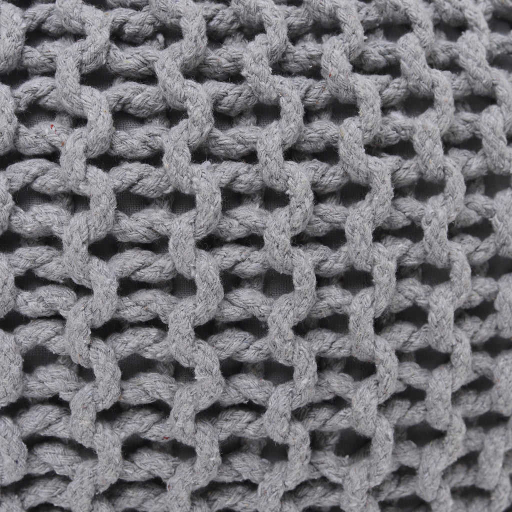 ·  · round Pouf Ottoman - Hand Knitted Cable Boho Poof Home Décor Pouffe Circular Footrest for Living Room - Nursery - Bedroom - Lounge 100% Cotton (19.5”X19.5”X14”) - Gray, Set of 2
