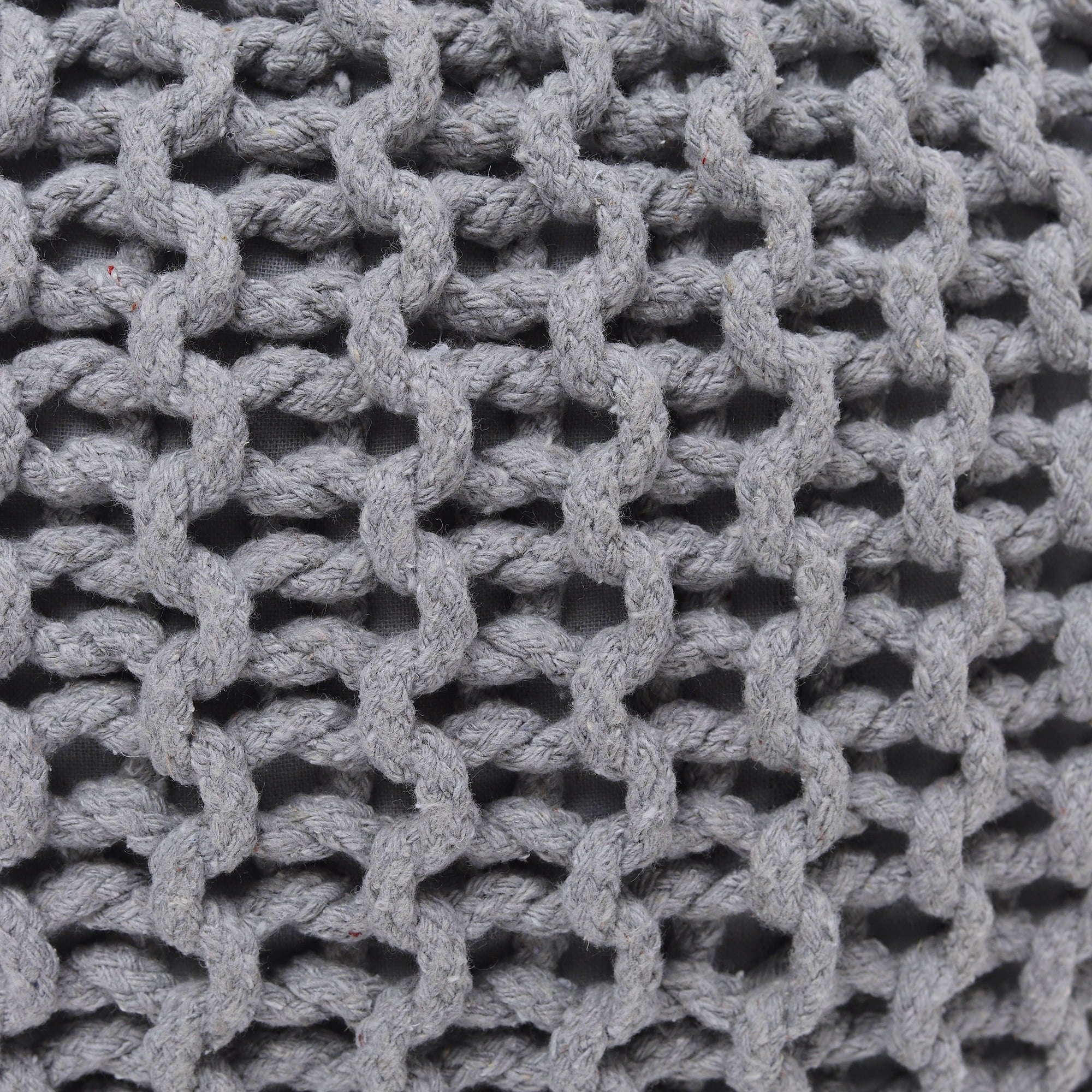 ·  · round Pouf Ottoman - Hand Knitted Cable Boho Poof Home Décor Pouffe Circular Footrest for Living Room - Nursery - Bedroom - Lounge 100% Cotton (19.5”X19.5”X14”) - Gray, Set of 2