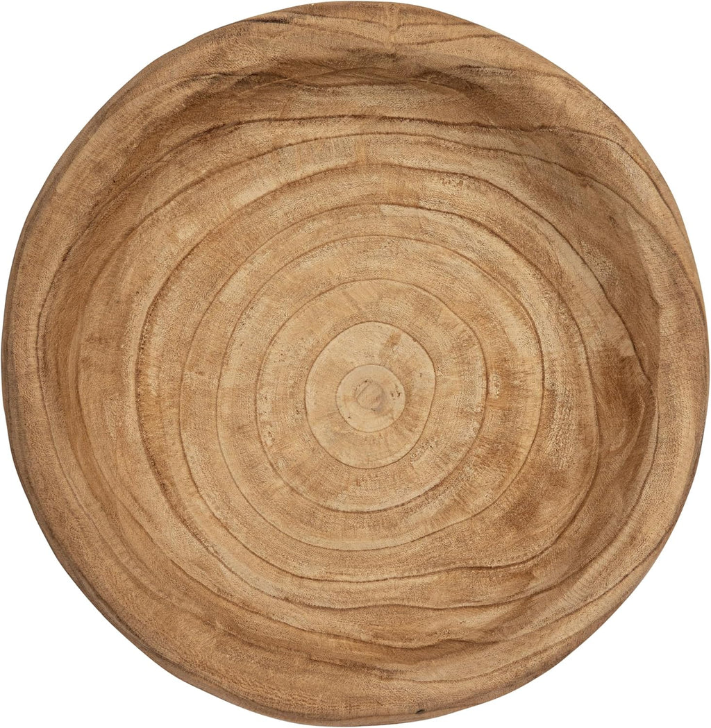 Creative Co-Op Decorative Paulownia Wood Bowl
