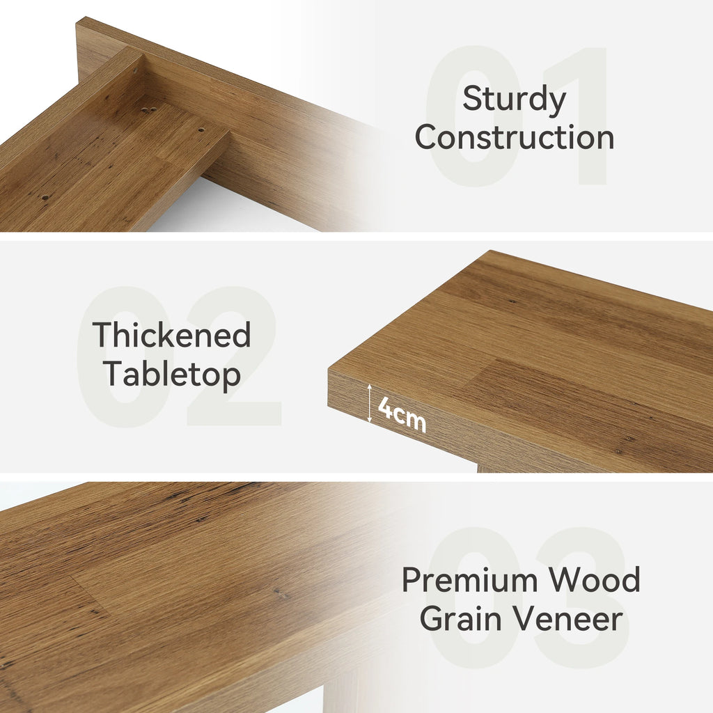 63 Inch Modern Console Table, Narrow Entryway Table with Wood Grain, Minimalist Sofa Table for Living Room, Hallway, Foyer, Entryway, Rustic Oak