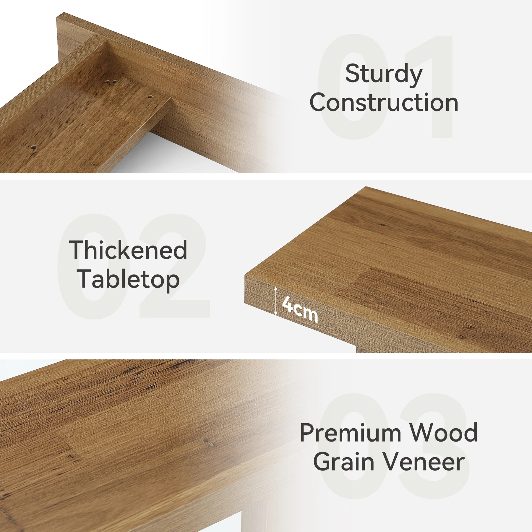 63 Inch Modern Console Table, Narrow Entryway Table with Wood Grain, Minimalist Sofa Table for Living Room, Hallway, Foyer, Entryway, Rustic Oak