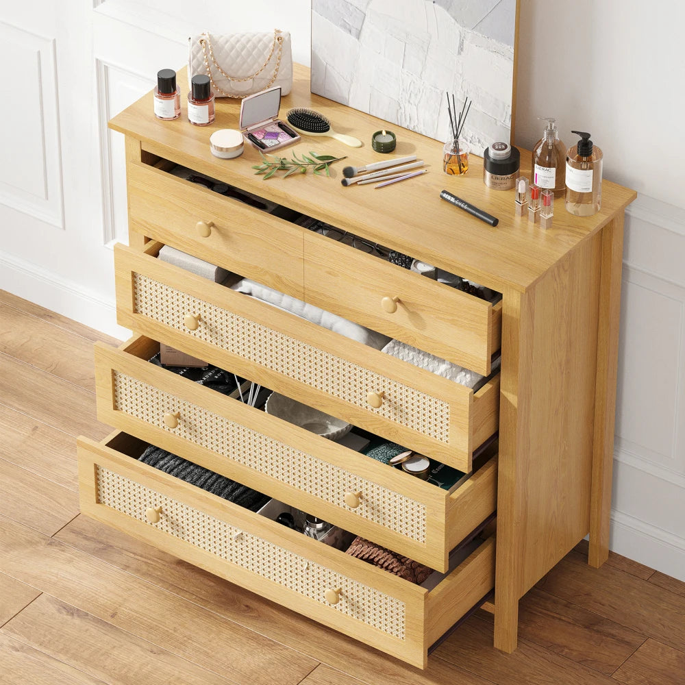 Simple Sideboard Buffet Cabinet with 4 Drawers,Modern Wooden Console Cabinet for Kitchen,Living Room, Dining Room, Hallway