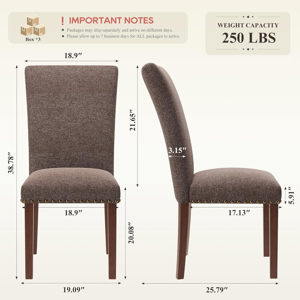 Upholstered dining chairs set of six