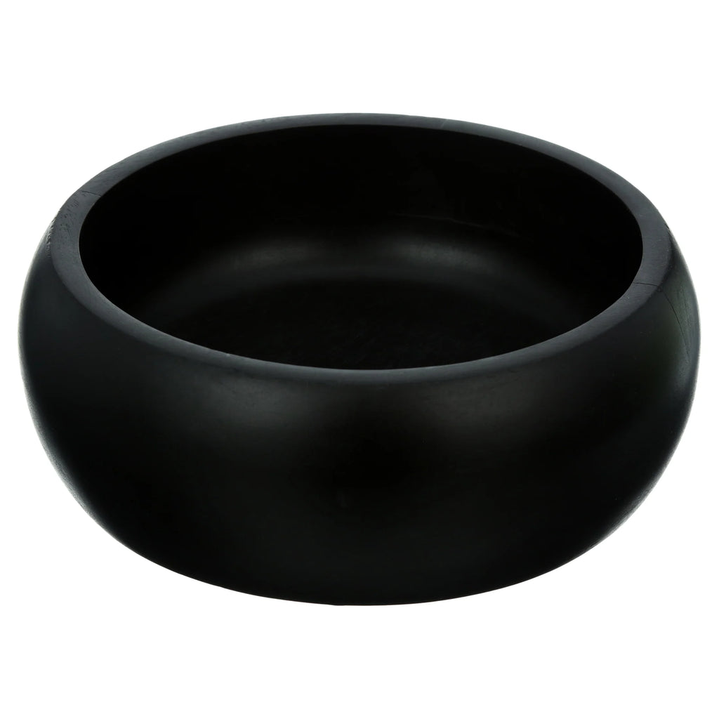 Small Wood Serving Bowl, Black, 2-Pack