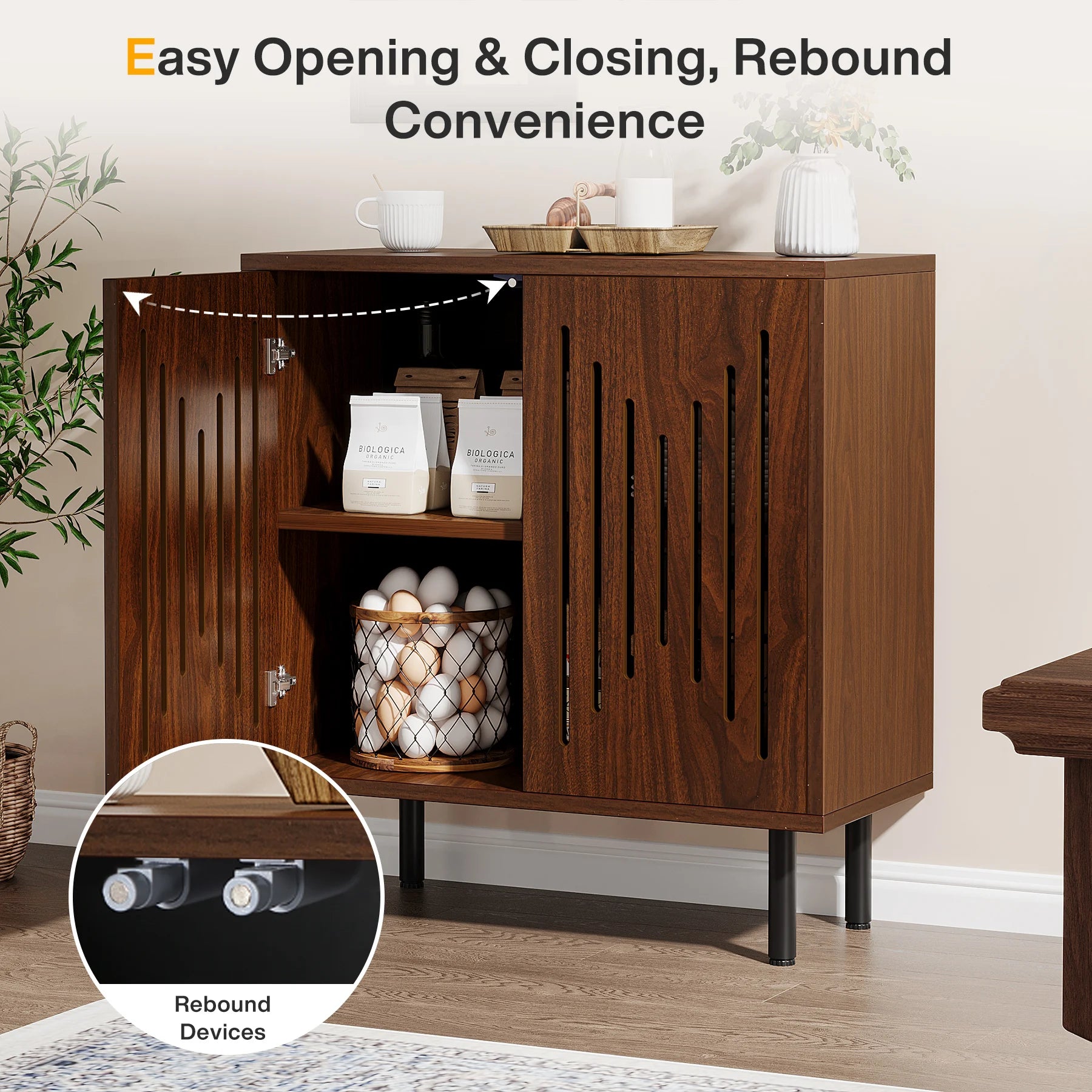 Vintage Storage Cabinet Set of 2, 59" Sideboard Buffet with Storage, Farmhouse Buffet Sideboard Cabinet with Doors