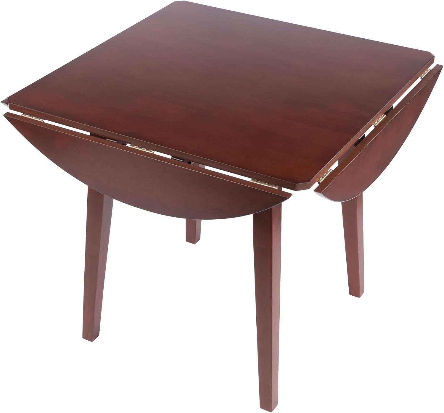 Dawson round Dining Table Drop Leaf Walnut Finish