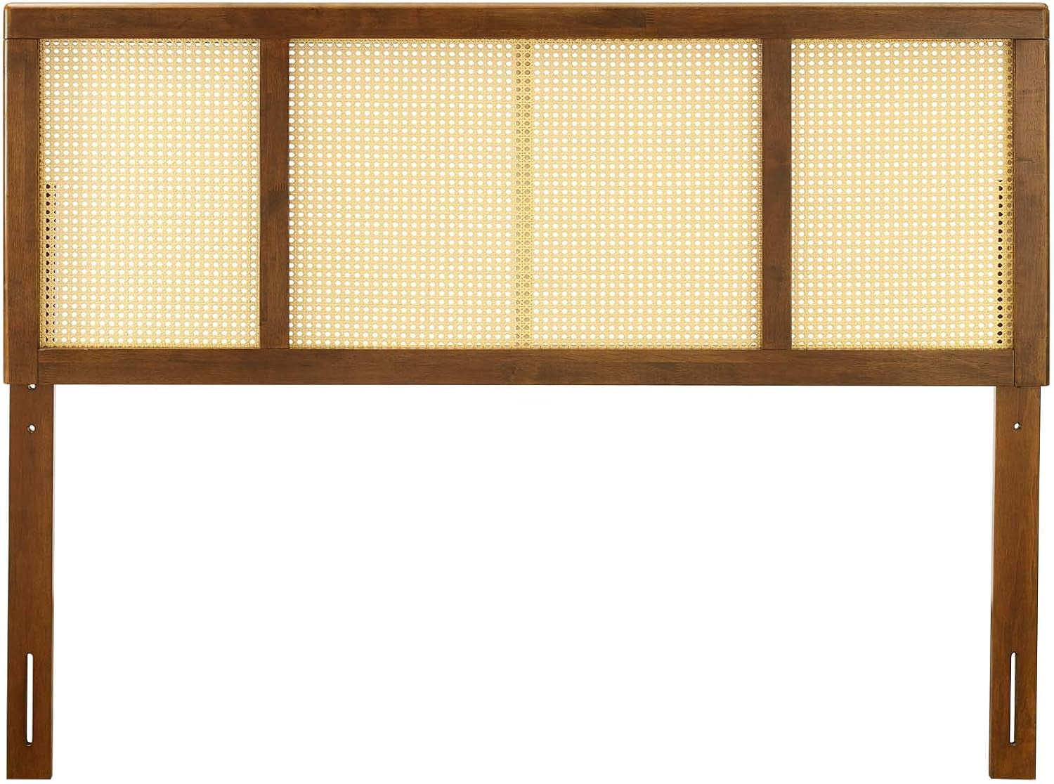 Walnut cane woven rattan headboard