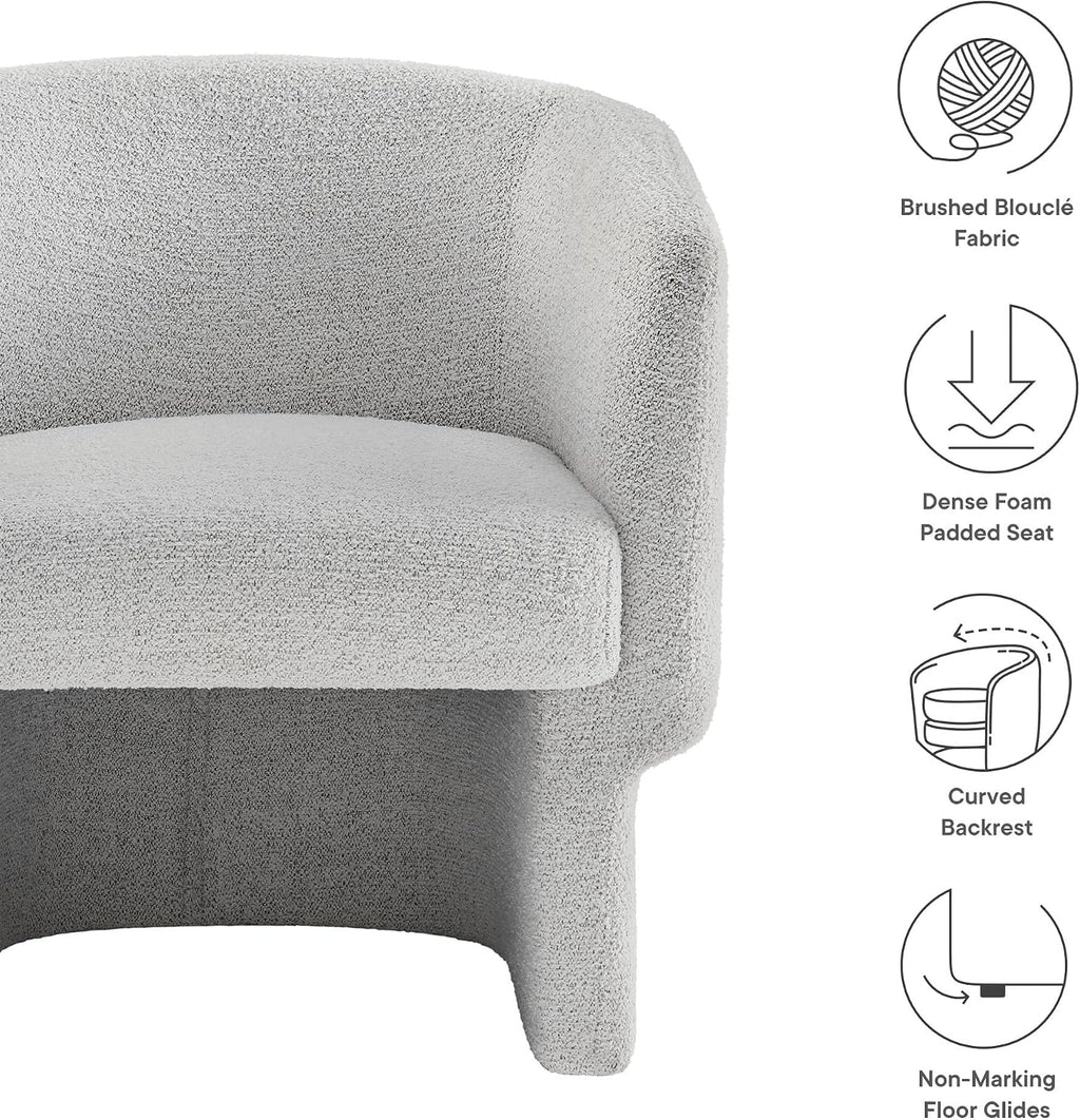 Muse Comfy Barrel Accent Chair in Newsprint