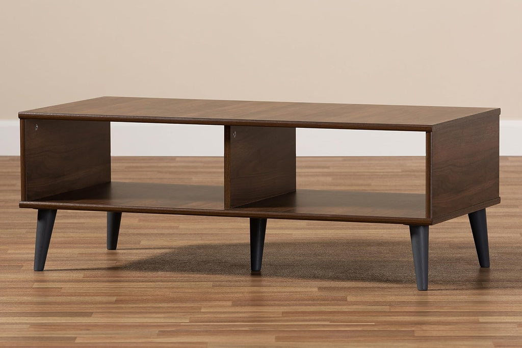 Piotr Coffee Table, Walnut Brown/Dark Gray