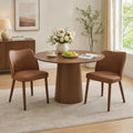Modern Dining Chairs Set of 2, Comfortable Linen Upholstered Accent Chair with Ergonomic Backrest & Rubberwood Legs, Comfy Kitchen Furniture for Living Room Apartments