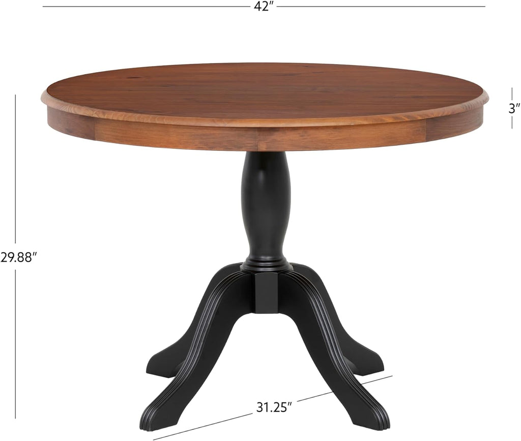 Harris Black and Walnut Pedestal round Dining Table