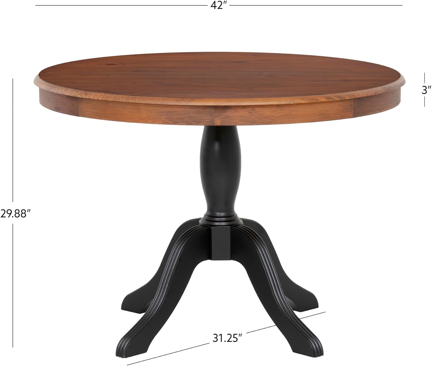 Harris Black and Walnut Pedestal round Dining Table