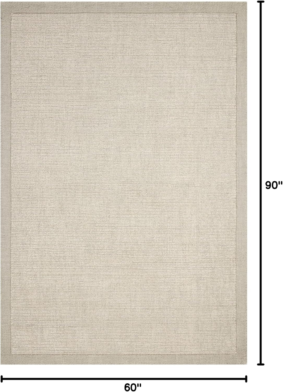 Loloi Magnolia Home Henley Ivory/Silver 5'-0" X 7'-6" Area Rug | Magnolia Home by Joanna Gaines HNY-01 Approx. 5X8 Ivory / White Living Room Dining Room Bedroom, Contemporary, Area Rug