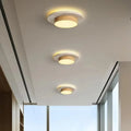 Walnut wabi sabi circular ceiling light