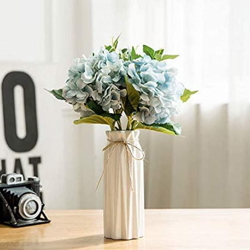 Ceramic Flower Vase Modern Home Decor Vases for Centerpieces White Minimalist Farmhouse 9.5" H X 3.9" W Cute Decorative Vases Flowers Tulip Pampas Grass Vase for Table Bathroom Shelf