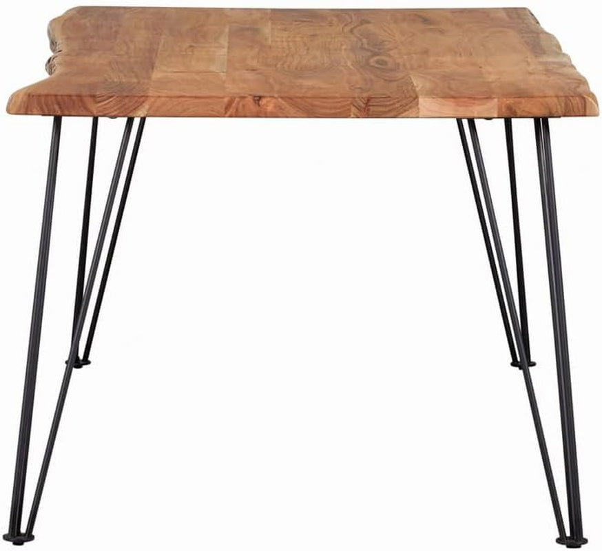 Coaster Home Furnishings - Sherman - Solid Acacia Wood - Live-Edge Dining Table with Hairpin Metal Legs - Dining Room - 71-Inch - Natural Acacia and Gunmetal - 190911