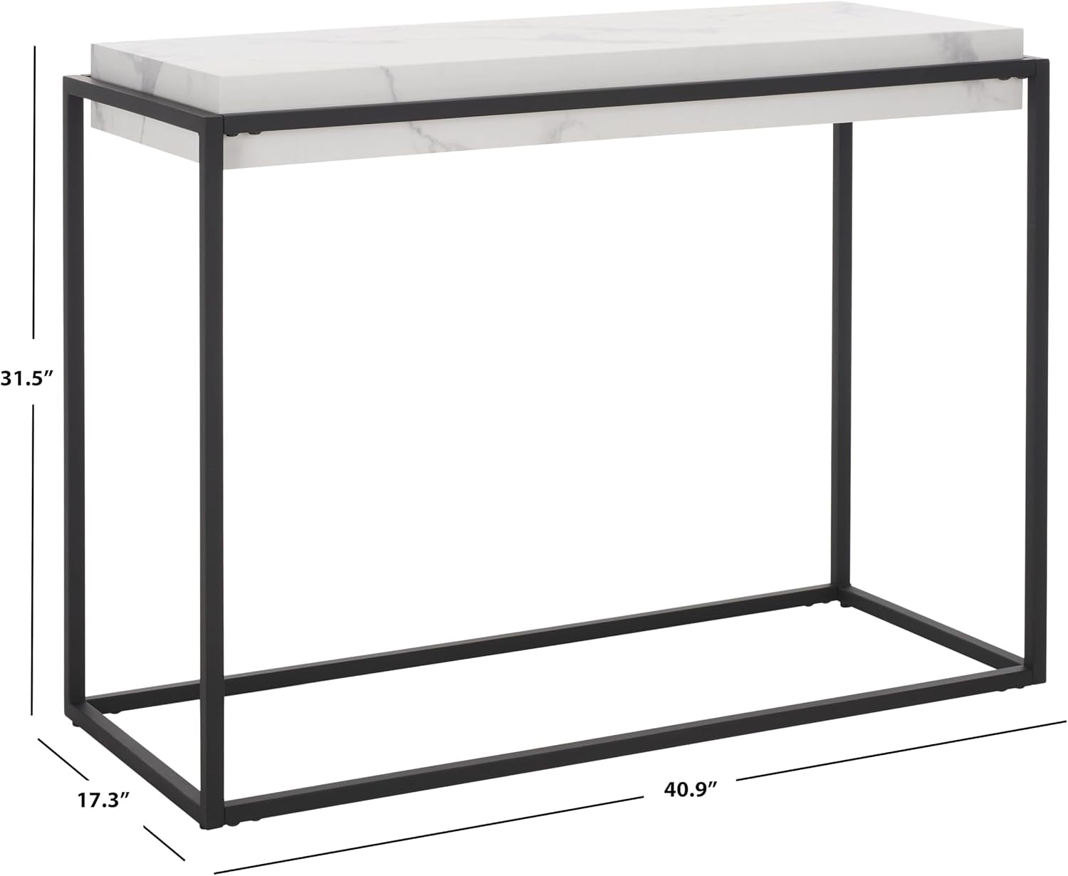 SAFAVIEH Home Collection Edgefield White Marble/Black Console Table