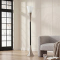 72.8" Farmhouse Floor Lamp with Sandblasted Glass Lampshade, Tall Standing Floor Lamp with Foot Pedal Switch