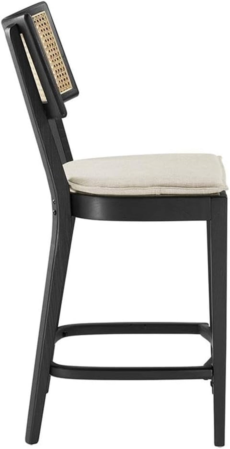 Caledonia Wood Counter Stools - Set of 2 in Black Beige