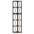 67 Inch Tall Corner Shelf, 6 Tier Rustic Corner Bookshelf Bookcase Storage Rack Standing Shelving Unit