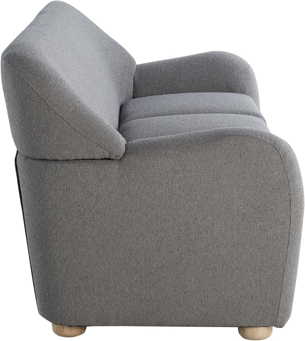 ® Jennifer 76" Sofa, Modern Style, Pocket Coil Comfort, Natural Wood Legs, Boucle Fabric, Gray