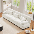 133.8" Modular Sectional Sofa, Oversized Modern 3 Seater Sofa Set, Tufted Cloud Couches for Living Room (Chenille White, 3 Seater)